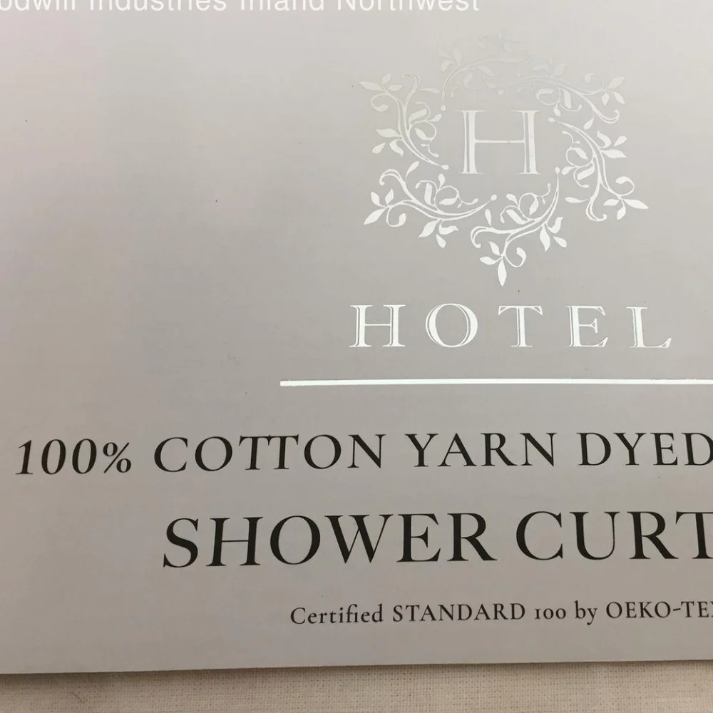 Hotel Collection 100% Cotton Yarn dyed & Woven Shower Curtain 72